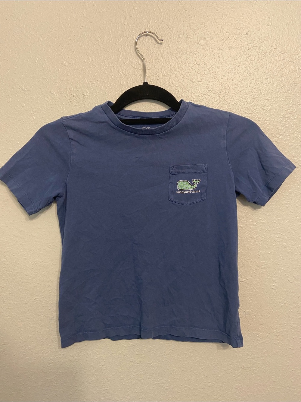 Vineyard Vines Kids Blue Pocketed Logo Short Sleeve T-Shirt Size 7